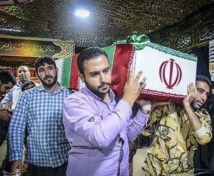 عکس ازمراسم وداع با پیکر شهید مدافع حرم «حیدر جلیلوند»