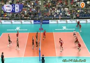 جو گیر شدن گزارشگر والیبال در شبکه ورزش + فیلم