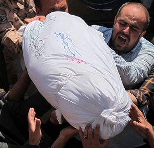 فیلم وعکس مراسم تشییع پیکر مطهر شهید جنگجو در تبریز