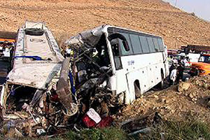 فیلم/ تصادف مرگبار دو اتوبوس در محور مرگ!