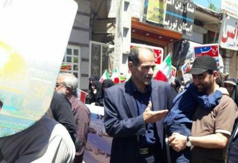 تیپ متفاوت آذری‌جهرمی در راهپیمایی روز قدس 