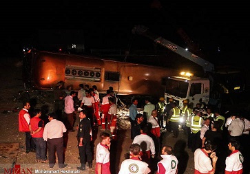 واژگونی مرگبار اتوبوس سبزوار - تهران/ عکس