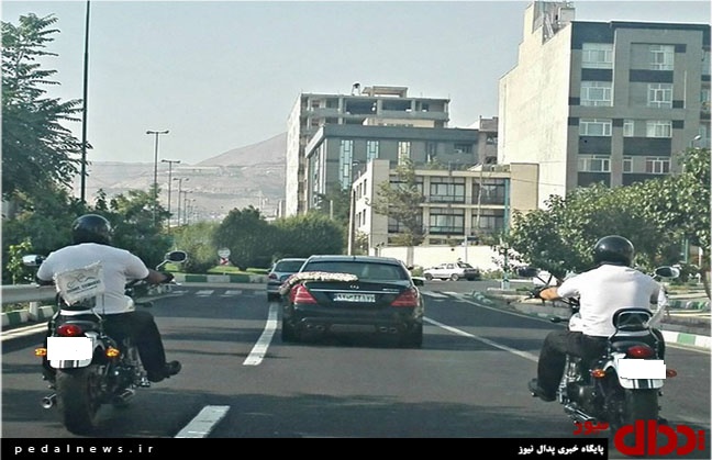 عکس/ اسکورت مرسدس بنز توسط هارلی دیویدسون در تهران 