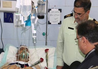 تصاویر / عیادت معاون استاندار و فرمانده انتظامی گلستان از مجروحان نیروی انتظامی حادثه درگیری با اشرار در آق قلا