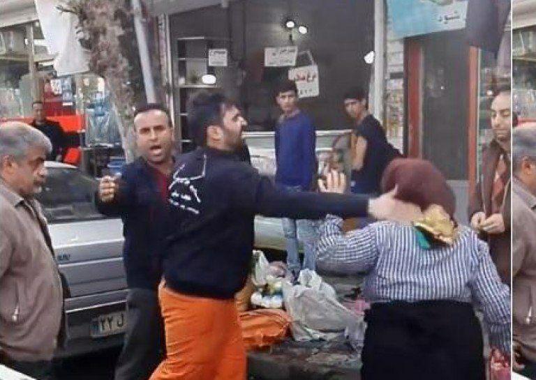 برخورد فیزیکی مامور شهرداری با زن دست فروش/تعرض و بی حرمتی به زن سرپرست خانوار قابل دفاع و گذشت نیست!!  + فیلم