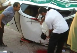 واژگونی خودروی پلیس باعث جان باختن مأمور انتظامی در تعقیب قاچاقچیان شد + فیلم(+18)