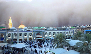 فیلم تغییر جهت طوفان شن حرم امام حسین کربلا خرداد 94
