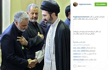 عکس/ سردار سلیمانی و فرزند رهبر انقلاب 